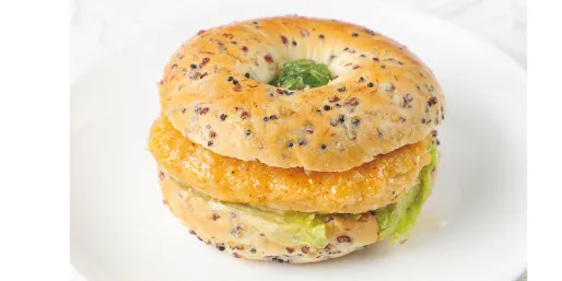Quinoa Chicken Patty Bagel Sandwich