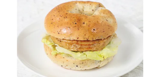 Savory Quinoa & Meat Patty Bagel